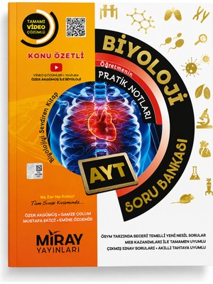 Miray Yayınları Ayt Biyoloji Soru Bankası – Öğretmenin Pratik Notları Konu Özetli Tamamı Video Çözümlü Yks Biyoloji
