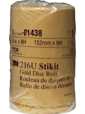 Kazan Hobi 3m 01438 Stikit Gold 6" P220A Grit Disc Roll