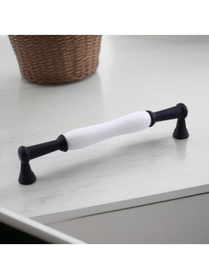 Kazan Hobi Anav Porselen Kulp 192 mm Mobilya Çekmece Mutfak Dolabı Dolap Kapak Kulpları Kulb Kulpu Siyah