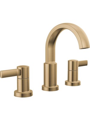 Kazan Hobi Delta Musluk Albion Yaygın Banyo Bataryası 3 Delikli, Altın Banyo Lavabo Bataryası, 2 Saplı Banyo Bataryası, Metal Push-Pop Drenaj Meclisi, 1.2 Gpm Akış Hızı, Şampanya Bronz 35855LF-CZ