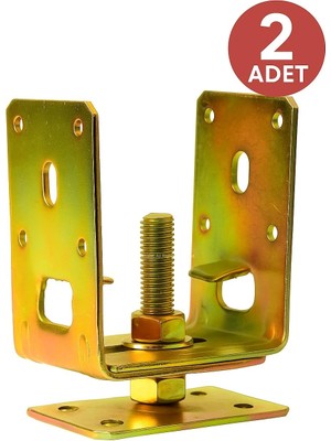 Kazan Hobi Proalet Metal Pergule Ayağı, 7‑12 cm Ayarlanabilir, M14 Civatalı, Tablalı, Bahçe, Kamelya, Tente Ayağı, Dayanıklı Galvanizli Pergola Ayak (2 Adet)