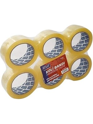 Kazan Hobi Kraf Bant Koli Şeffaf 45CMX100M 6 Lı Paket