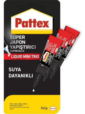 Kazan Hobi Pattex Süper Yapıştırıcı Mini Trio, Kaliteli Onarımlar Için Çok Amaçlı Güçlü Yapıştırıcı, Özel Kapağıyla Kolay Kullanımlı Hızlı Yapıştırıcı, 3X1G