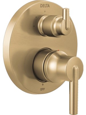 Kazan Hobi Delta Faucet T24859-CZ Çağdaş Monitör 14 Serisi Vana 3 Ayar Entegre Duş Trimi, Yönlendiricili Şampanya Bronz