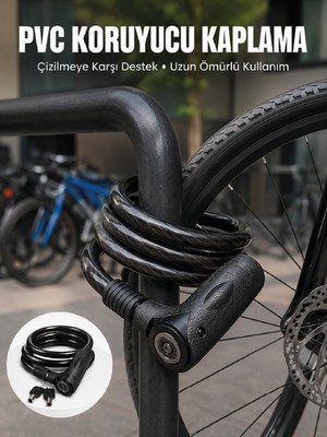 Toyigoo 24 mm Kalın Çelik Halat ile Motosiklet ve Bisikletiniz Için Güçlü Güvenlik - Lisinya