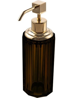 Kazan Hobi System Cyrstal Bath Accessory Soap Dispenser Brown-Gold Color 80 ml Siyah Tek Ebat BA2048 006 C7-Gl