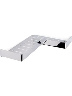 Kazan Hobi System Banyo Krom Duş Rafı Krom Renk 68X280X280 mm Beyaz Tek Ebat BA3006 043 Cr
