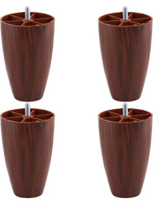 Kazan Hobi BADEM10 Oval 4 Adet 12 cm (Ceviz) Desenli Mobilya Dolap Kanepe Koltuk Baza Yükseltici Destek Ayağı Ayakları