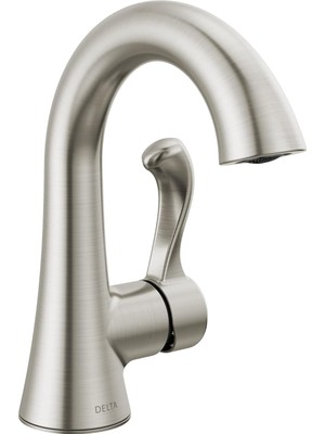 Kazan Hobi Delta Faucet Esato Tek Delikli Banyo Bataryası Fırçalanmış Nikel, Tek Kulplu Banyo Bataryası, Banyo Lavabo Bataryası, Tahliye Montajı Dahil, Spot Korumalı Fırçalanmış Nikel 15897LF-SP