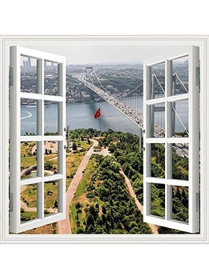 Kazan Hobi Pencere Poster Duvar Kağıdı Istanbul Köprü Yapışkanlı Sticker