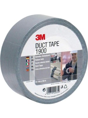 Kazan Hobi 3m 1900 Tamir Bandı Duct Tape, 50 M, Gri
