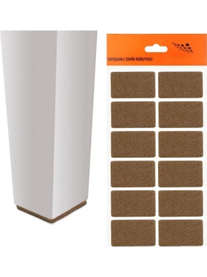 Kazan Hobi BADEM10 Nobel Masa Sandalye Parke Zemin Koruyucu Keçe Yapışkanlı Dikdörtgen 35X55 mm (12'li Paket)