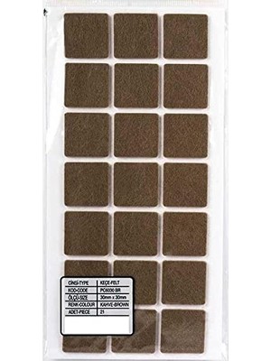 Kazan Hobi Gürçay Yapışkanlı Keçe 30 * 30 mm 21 Adet