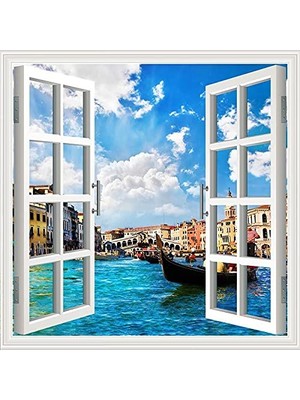 Kazan Hobi Pencere Poster Duvar Kağıdı Venedik Yapışkanlı Sticker