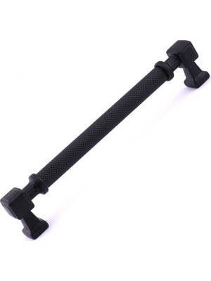 Kazan Hobi Grip Desenli Mat Siyah Metal Kulp 128 mm Mobilya Çekmece Mutfak Dolabı Dolap Modern Kapak Kulpları