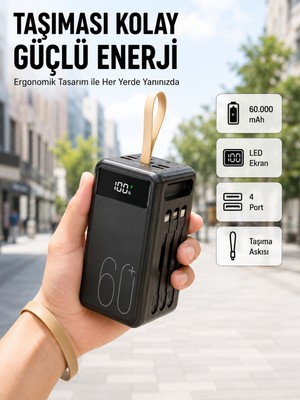 Toyigoo 4 Çıkışlı Hızlı Şarj Destekli Powerbank Yeni Nesil - Lisinya