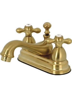 Kazan Hobi Kingston Brass KS3607AX Restorasyon 10,16 cm Ortaya Monte Lavabo Musluğu, Saten Pirinç
