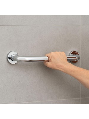 Kazan Hobi Tutunma Barı 19 Çap 20 cm Paslanmaz Çelik Krom Duvar Tipi Banyo Tuvalet Destek Barı Tutma Aparatı