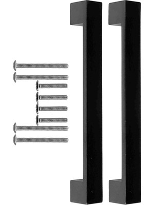 Kazan Hobi Mutfak ve Banyo Dolabı Kapakları ve Çekmeceler Için Kalın Metal Kulp Paslanmaz Alüminyum Mobilya Dolap Kulbu 160MM Mat Siyah 2 Adet