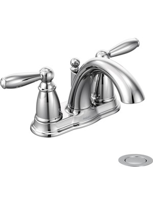 Kazan Hobi Moen Brantford 6610 Çift Kollu Banyo Bataryası, Krom, Sifon Dahil