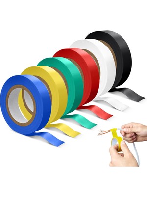 Kazan Hobi Exeqianming Elektrik Yalıtım Bandı 6 Parça Dekorasyon Bandı 16 mm x 15 M, Toplam 90 M