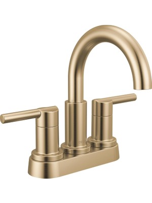 Kazan Hobi Delta Nicoli Yüksek Ark Merkezli Banyo Bataryası, Altın 3 Delikli Banyo Lavabo Bataryası, Push-Pop Tahliye Montajı, Şampanya Bronz 25749LF-CZ