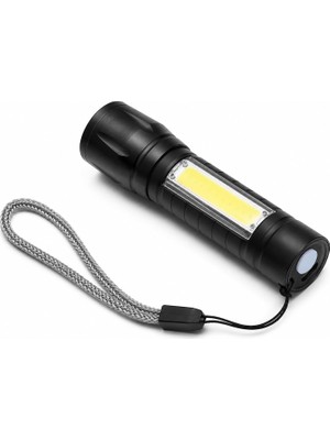 Kazan Hobi Kenly Powerdex PD-5568 Plus USB Şarjlı Mini El Feneri Cob LED Zoomlu 800 Metre Su Geçirmez Taşınabilir Güçlü Işıldak Kamp Acil Durum Outdoor