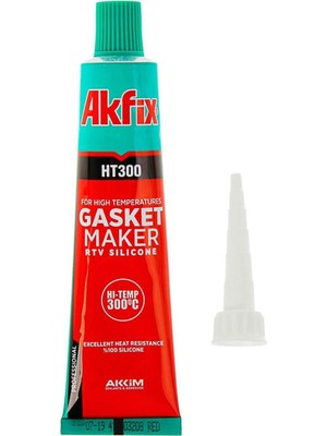 Kazan Hobi Akfix Ht 300 Silikon Yüksek Isıya Dayanıklı Tüp Silikon Conta Kırmızı 300°C 50 ml