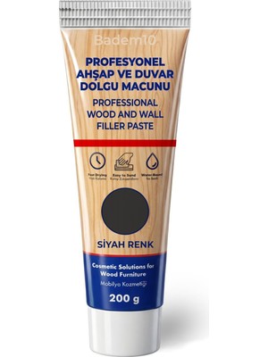 Kazan Hobi Ahşap Parke Tamir Macunu Siyah Mobilya Dolgu Çatlak Çizik Giderici 200 gr Macun