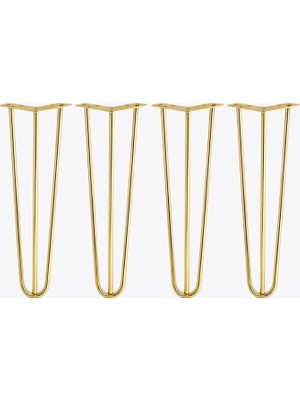 Kazan Hobi Martı 71 cm Gold Altın 4'lü Set Metal Masa ve Sehpa Ayağı Dayanıklı Mobilya Yükseltici Destek Modeli