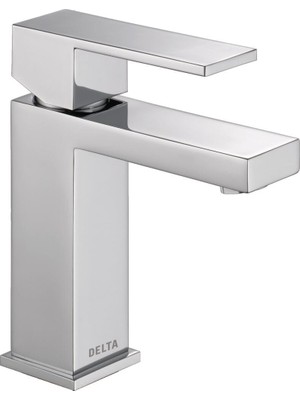 Kazan Hobi Delta Faucet Modern Tek Delikli Banyo Bataryası, Tek Kolu Banyo Bataryası Krom, Banyo Lavabo Bataryası, Tahliye Montajı, Krom 567LF-PP