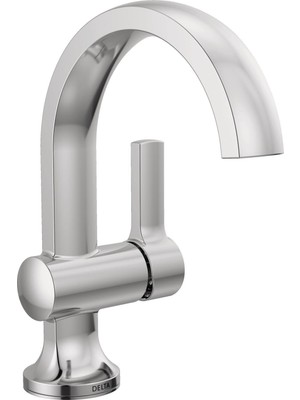 Kazan Hobi Delta Musluk Albion Tek Delikli Banyo Bataryası, Krom Tek Kolu Banyo Bataryası, Banyo Lavabo Bataryası, Metal Push Pop-Up Drenaj Grubu, 1.2 Gpm Akış Hızı, Krom 15855LF