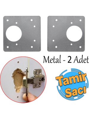 Kazan Hobi Dolap Kapak Taş Menteşe Tamir Sacı Nobel Pratik Onarım Kiti Yuva Saçı Tablası 8x8.5 cm 1 Çift
