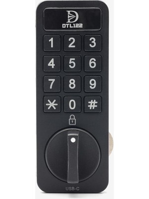 Kazan Hobi DTL122 Elektronik Dolap Kilidi – Dijital Şifreli Tuş Takımı, Type-C Şarjlı, Anahtarsız Akıllı Güvenlik, Ofis, Ev ve Çekmeceler Için