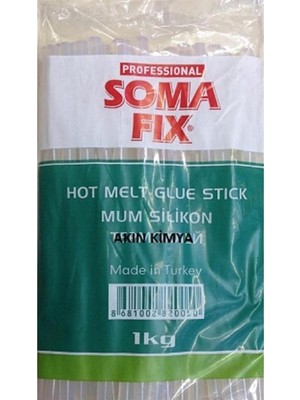 Kazan Hobi Somafıx 1 kg 11.3X300 mm Kalın Mum Silikon Çubuk Sıcak Şeffaf