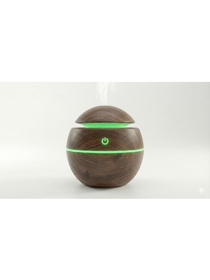 Kazan Hobi Vios Store Ultrasonik Hava Nemlendirici ve Aroma Difüzörü - 3 Farklı Renk Seçeneği (Beyaz, Açık ve Koyu Ahşap) - Küre Tasarım Buhar Makinesi, LED Işıklı ve Sessiz Oda Kokusu Yayıcı (Usb) (Koyu Ahşap)