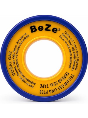 Kazan Hobi Sarı Teflon Bant 12MM x 8m – Doğalgaz ve Lpg Tesisatı Için Yüksek Yoğunluklu Ptfe Sızdırmazlık Bandı