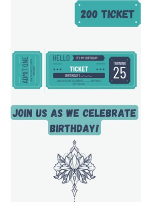 Kazan Hobi Independently Published Join Us As We Celebrate Birthday!: 200 Birthday Tickets For Your Child Or Grandchild,ticket Stub Diary.