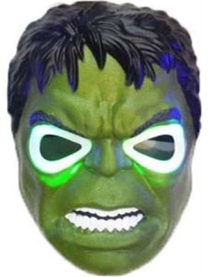 Kazan Hobi Avangers Pilli Işıklı Hulk Maskesi 4-12 Yaş Yüksek Kalite Yeşil Dev, Çok Renkli