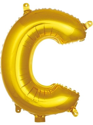 Kazan Hobi Parti Vitrini C Harfi 16 Inç Gold Renk Folyo Balon 36 cm (Altın)