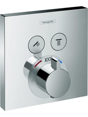 Kazan Hobi Hansgrohe Showerselect Modern Minimalist Otomatik Sıcaklık Kontrolü 1 Kulplu 6" Geniş Termostatik Duş Çıtası, Krom Yönlendiricili Kaba Valf Için, 15763001