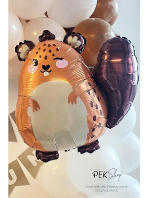 Kazan Hobi Sevimli Kahverengi Sincap Balon Woodland Sincap Şekilli Folyo Balon 67X60 cm