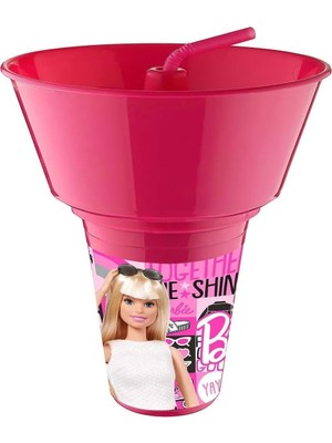 Kazan Hobi Barbie Lisanslı Cips ve Mısır Kovalı Pipetli Bardak