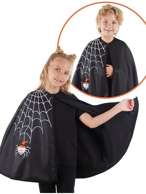 Kazan Hobi Halloween Cadılar Bayramı Kostümü Kız Çocuk Siyah Pelerin