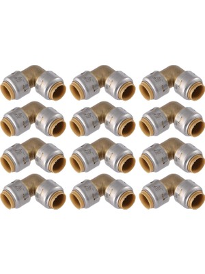 Kazan Hobi Sharkbite Max 1/2 Inç 90 Derece Dirsek, 12'li Paket, Pirinç Tesisat Armatürü, Pex Boru, Bakır, Cpvc, Pe-Rt, Hdpe, UR248