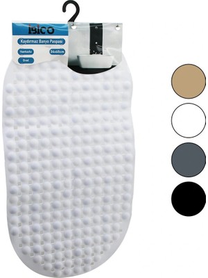 Uravas Store Oval - Plastik Kabartma Top Desenli - Renkli 63PCS Vantuzlu Kaydırmaz Banyo - Küvet Paspası 34X65CM (5047)