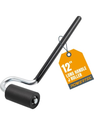 Kazan Hobi Powertec 71010 J-Roller Uzun Saplı Kauçuk Rulo, 3,8 cm x 7,6 cm – Profesyonel Kaplama Kenar Bandı ve Zemin Laminasyon Aleti, Düz Sap