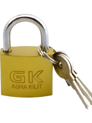 Kazan Hobi Asma Kilit Sarı 38 mm 3 Anahtarlı Halka Kapı Sandık Kutu Kilidi Tosba Kilit