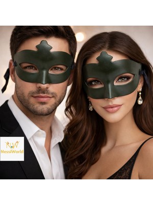 Uravas Store Yeşil Gizemli Masquerade Maskesi