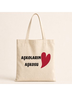 Mor Mürekkep Aşkoların Aşkosu Baskılı Bez Çanta